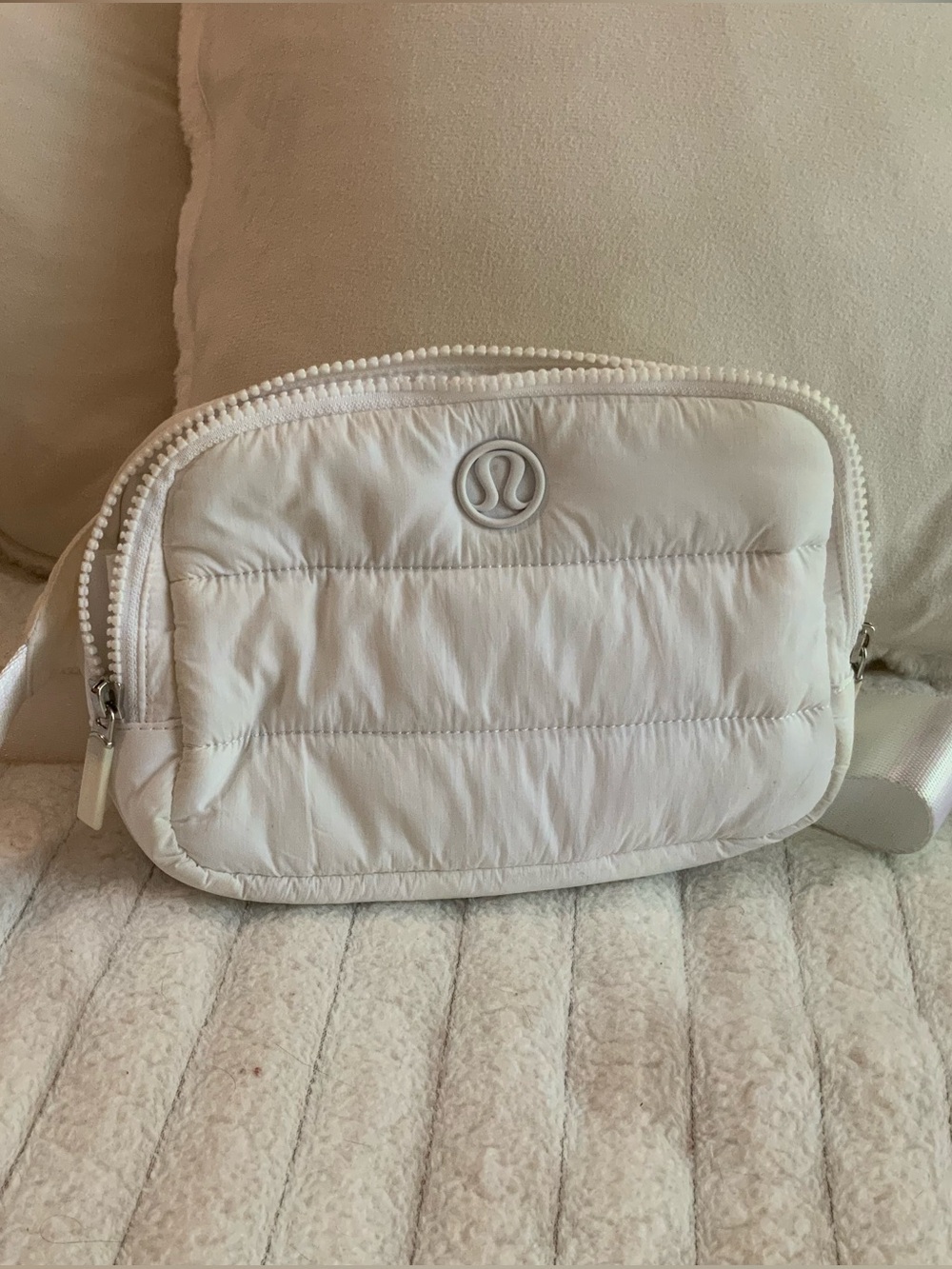lululemon athletica White Quilted Puffer Cosmetic Case